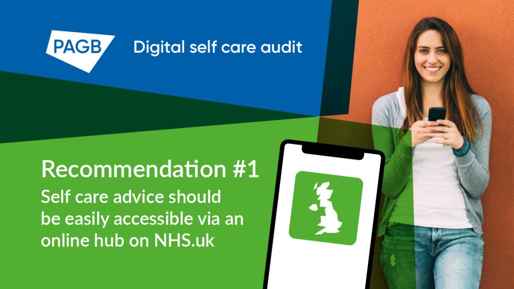 PAGB recommendation 1: Self care advice should be easily accessible via an online hub on NHS.uk