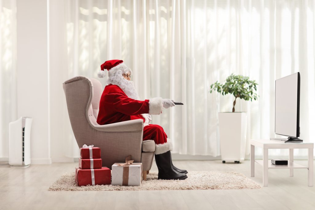 Santa Claus watching TV Best Christmas Advert of 2020
