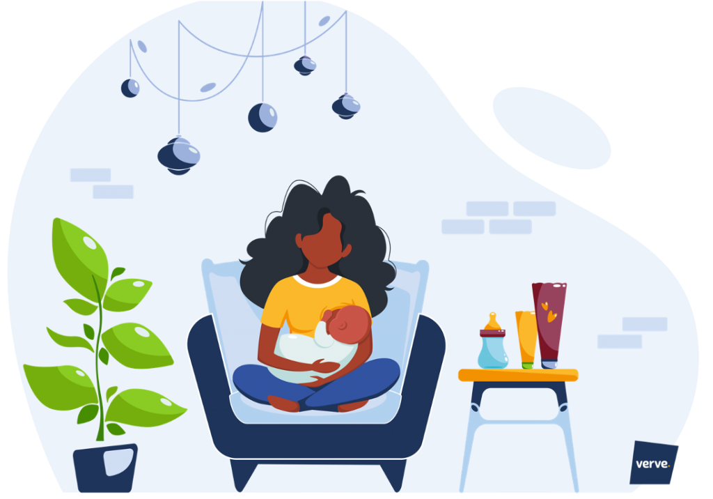 Mum breastfeeding baby_illustration